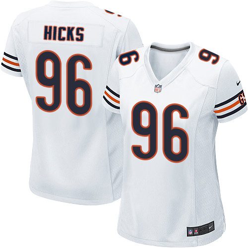 Women's Limited Akiem Hicks Nike Jersey White Road - #96 NFL Chicago Bears